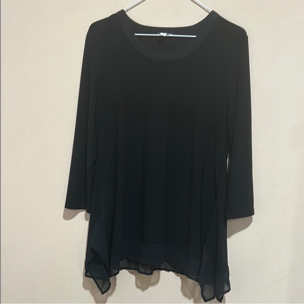 Cato Black Flowing Tunic Top